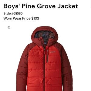 Patagonia Boys' Pine Grove Puffer Jacket - Red